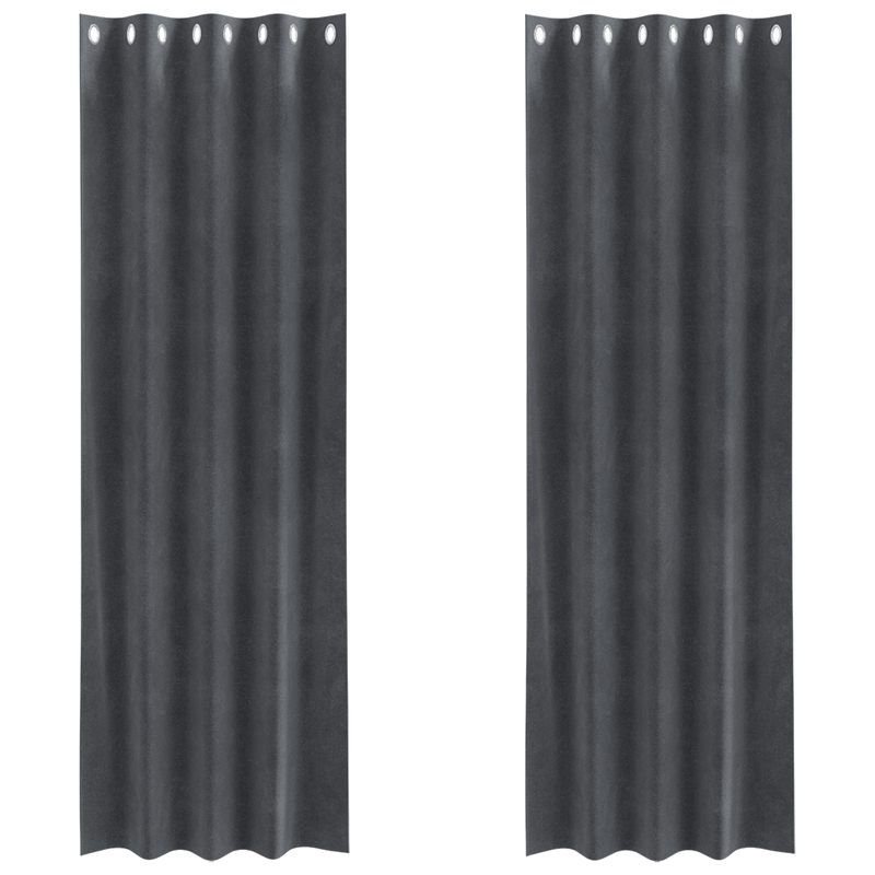 Casa si Gradina - Textile si covoare - Perdele si draperii - Draperii - Draperii opace cu ocheti, 2 buc., gri deschis, catifea - Infinity.ro