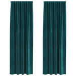 Casa si Gradina - Textile si covoare - Perdele si draperii - Draperii - Draperii opace cu banda superioara, 2 buc. verde inchis catifea - Infinity.ro