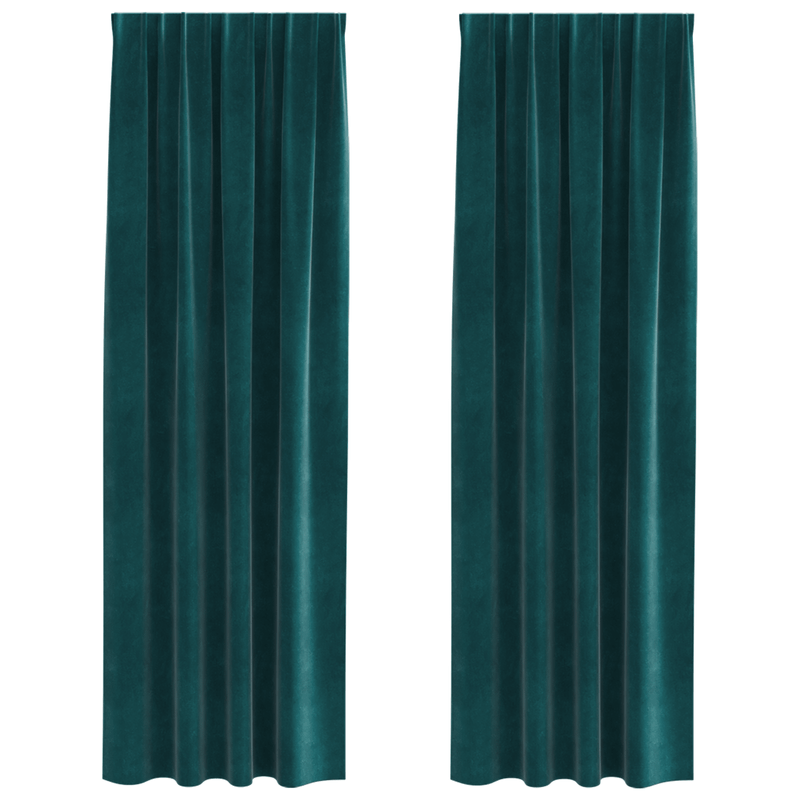 Casa si Gradina - Textile si covoare - Perdele si draperii - Draperii - Draperii opace cu banda superioara, 2 buc. verde inchis catifea - Infinity.ro