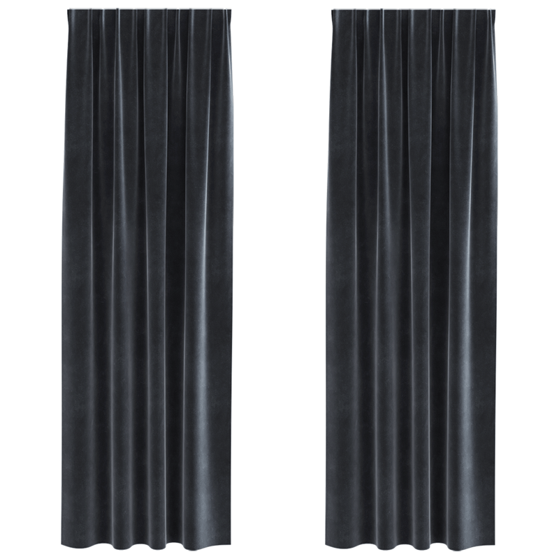 Casa si Gradina - Textile si covoare - Perdele si draperii - Draperii - Draperii opace cu banda superioara, 2 buc., gri inchis, catifea - Infinity.ro