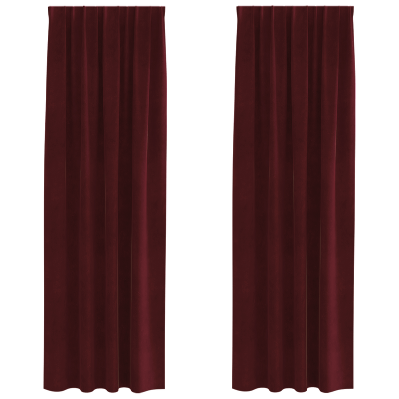 Casa si Gradina - Textile si covoare - Perdele si draperii - Draperii - Draperii opace cu banda superioara, 2 buc., bordo, catifea - Infinity.ro