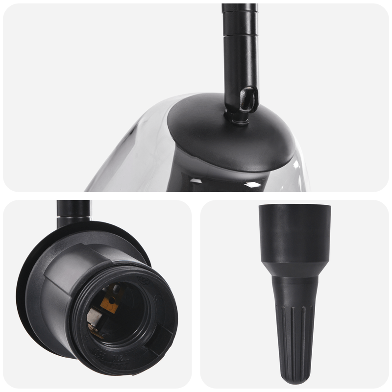 Casa si Gradina - Corpuri si surse de iluminat - Veioze si lampi - Lampi de veghe - Lustra cu abajur din sticla reglabil, antracit, E27 - Infinity.ro