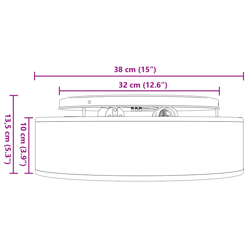 Casa si Gradina - Corpuri si surse de iluminat - Veioze si lampi - Lampi de veghe - Lustra, alb, montaj incastrat, Ø 38 cm, tesatura, E27 - Infinity.ro