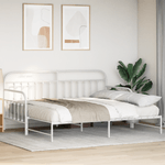Casa si Gradina - Mobilier - Paturi si accesorii - Paturi - Cadru pat de zi cu extensie, alb, 90x190 cm, otel - Infinity.ro