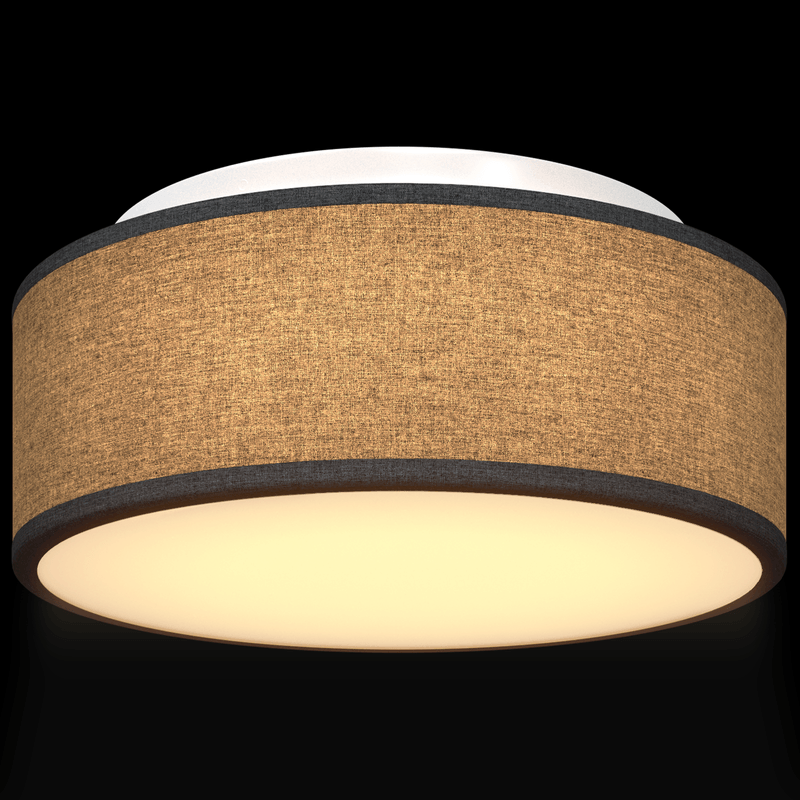 Casa si Gradina - Corpuri si surse de iluminat - Veioze si lampi - Lampi de veghe - Lustra, negru, montaj incastrat, Ø 30 cm, tesatura, E27 - Infinity.ro