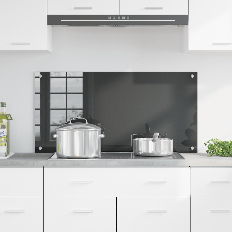 Casa si Gradina - Mobilier - Comode si corpuri - Corpuri bucatarie - Contrablat bucatarie gri inchis 100x50x0.6 cm sticla securizata - Infinity.ro