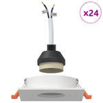 Casa si Gradina - Corpuri si surse de iluminat - Veioze si lampi - Lampi de veghe - Spoturi incastrate 24 buc Patrate GU10 Alb 91x91 mm - Infinity.ro