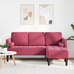 Casa si Gradina - Mobilier - Canapele si coltare - Canapele - Canapea 3 locuri cu sezlong de tip L, Vin Rosu, 160 cm Catifea - Infinity.ro