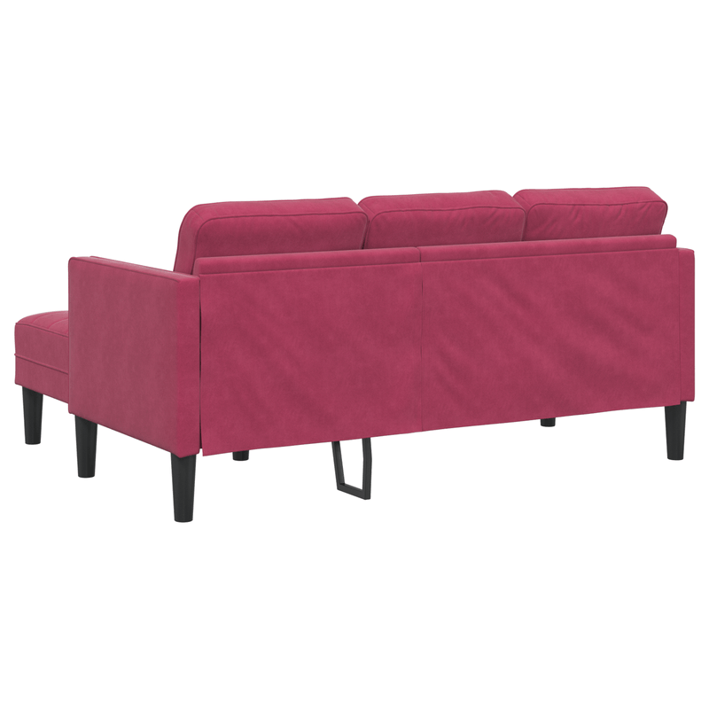 Casa si Gradina - Mobilier - Canapele si coltare - Canapele - Canapea 3 locuri cu sezlong de tip L, Vin Rosu, 160 cm Catifea - Infinity.ro