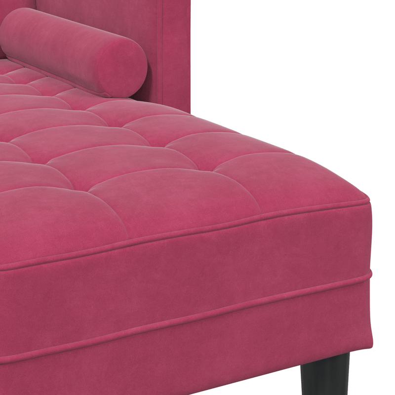 Casa si Gradina - Mobilier - Canapele si coltare - Canapele - Canapea 3 locuri cu sezlong de tip L, Vin Rosu, 160 cm Catifea - Infinity.ro