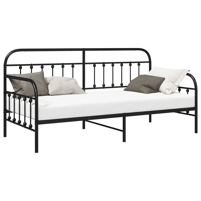 Casa si Gradina - Mobilier - Paturi si accesorii - Paturi - Rama de pat zi  Neagra 100x200 cm Otel - Infinity.ro
