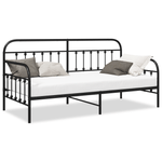 Casa si Gradina - Mobilier - Paturi si accesorii - Paturi - Rama de pat zi  Neagra 100x200 cm Otel - Infinity.ro