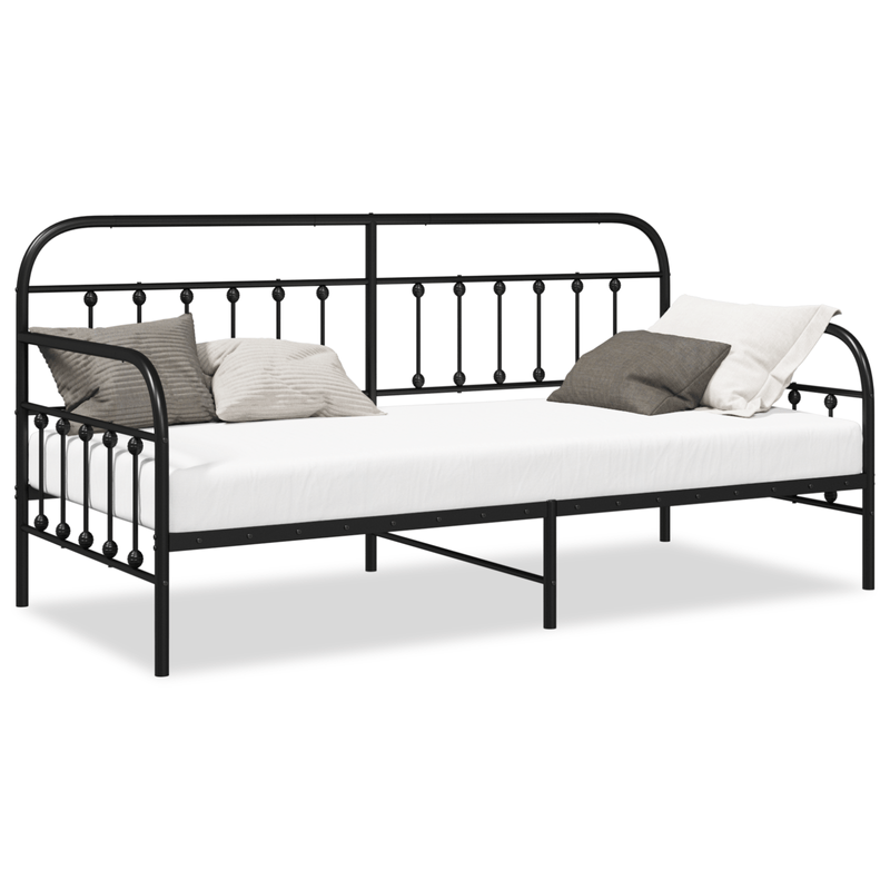 Casa si Gradina - Mobilier - Paturi si accesorii - Paturi - Rama de pat zi  Neagra 100x200 cm Otel - Infinity.ro