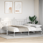 Casa si Gradina - Mobilier - Paturi si accesorii - Paturi - Cadru pat de zi cu extensie, alb, 90x200 cm, otel - Infinity.ro