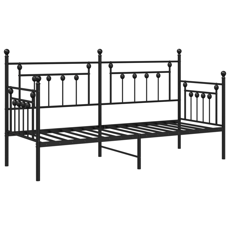 Casa si Gradina - Mobilier - Paturi si accesorii - Paturi - Cadru pat de zi, negru, 75x190 cm, otel - Infinity.ro