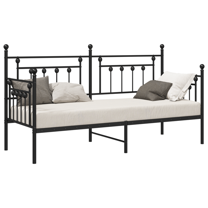 Casa si Gradina - Mobilier - Paturi si accesorii - Paturi - Cadru pat de zi, negru, 75x190 cm, otel - Infinity.ro