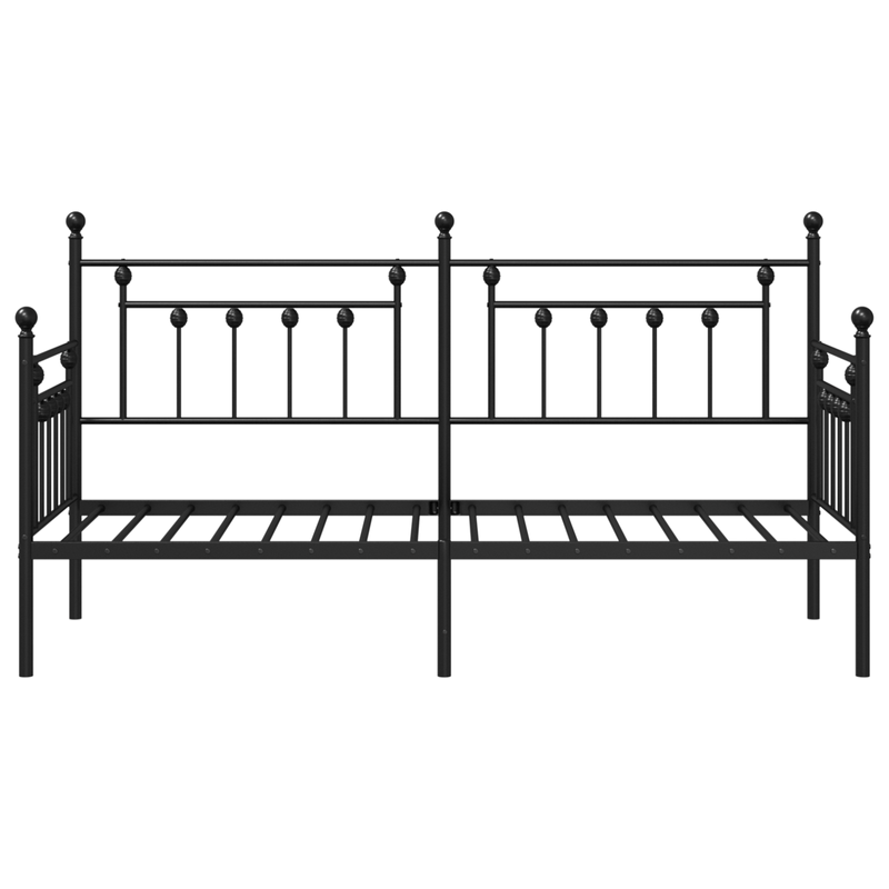 Casa si Gradina - Mobilier - Paturi si accesorii - Paturi - Cadru pat de zi, negru, 75x190 cm, otel - Infinity.ro