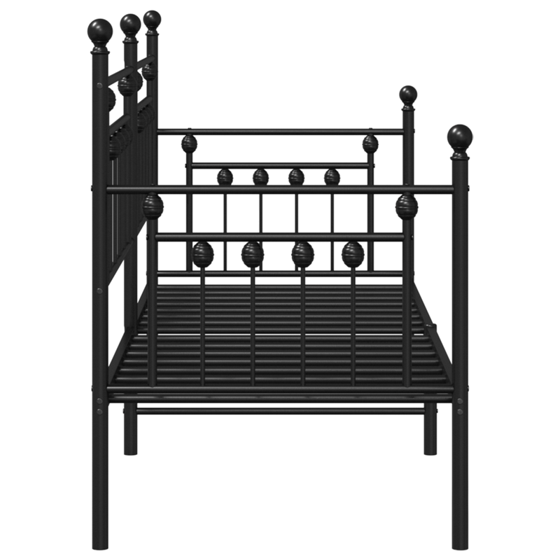 Casa si Gradina - Mobilier - Paturi si accesorii - Paturi - Cadru pat de zi, negru, 75x190 cm, otel - Infinity.ro