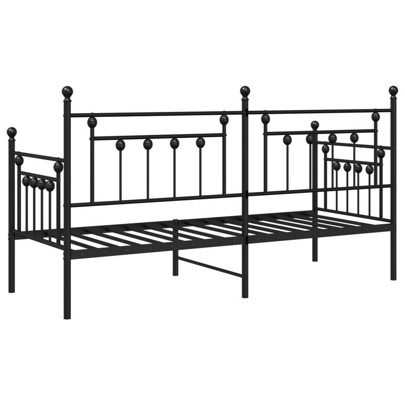 Casa si Gradina - Mobilier - Paturi si accesorii - Paturi - Cadru pat de zi, negru, 75x190 cm, otel - Infinity.ro