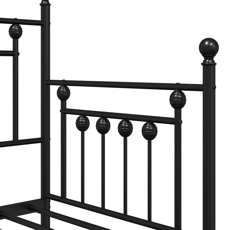 Casa si Gradina - Mobilier - Paturi si accesorii - Paturi - Cadru pat de zi, negru, 75x190 cm, otel - Infinity.ro