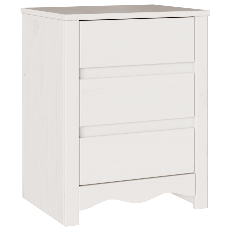 Casa si Gradina - Mobilier - Comode si corpuri - Noptiere - Noptiera  "DRAMMEN" Alb 45x35x56 cm Lemn Masiv Pin - Infinity.ro
