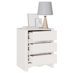 Casa si Gradina - Mobilier - Comode si corpuri - Noptiere - Noptiera  "DRAMMEN" Alb 45x35x56 cm Lemn Masiv Pin - Infinity.ro