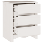Casa si Gradina - Mobilier - Comode si corpuri - Noptiere - Noptiera  "DRAMMEN" Alb 45x35x56 cm Lemn Masiv Pin - Infinity.ro