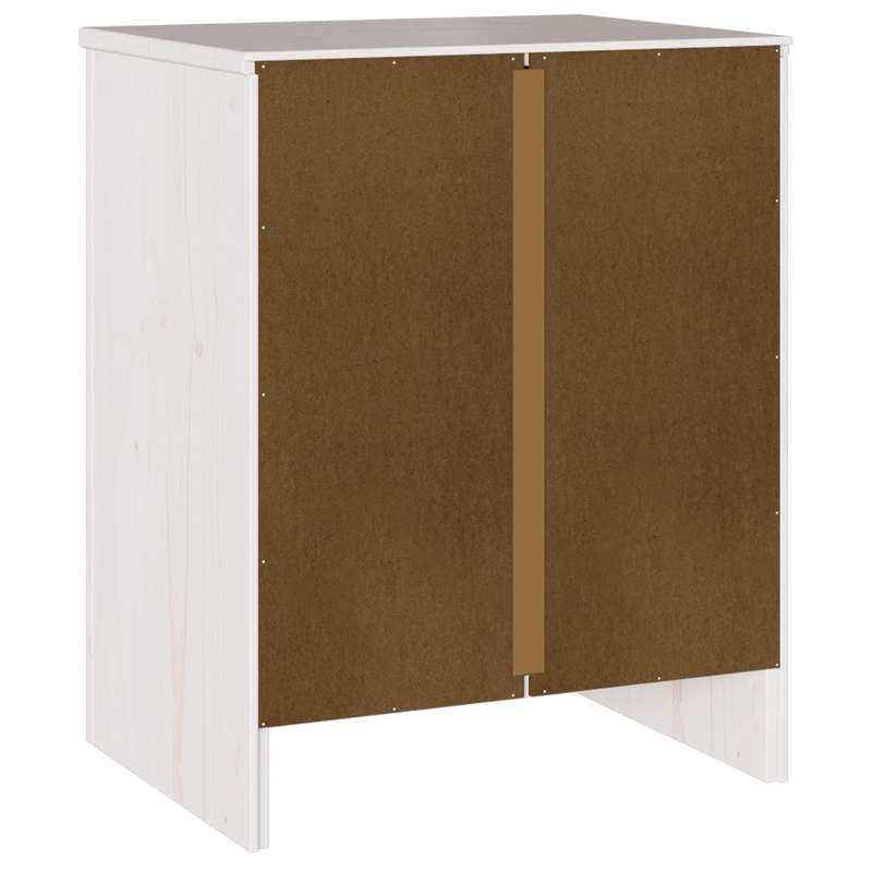 Casa si Gradina - Mobilier - Comode si corpuri - Noptiere - Noptiera  "DRAMMEN" Alb 45x35x56 cm Lemn Masiv Pin - Infinity.ro