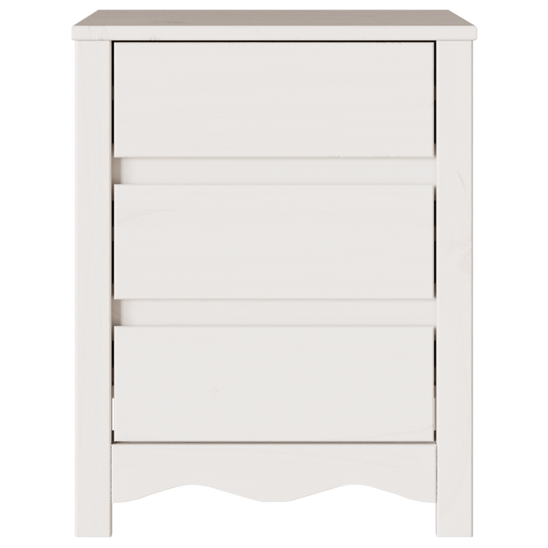 Casa si Gradina - Mobilier - Comode si corpuri - Noptiere - Noptiera  "DRAMMEN" Alb 45x35x56 cm Lemn Masiv Pin - Infinity.ro