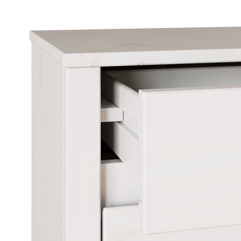 Casa si Gradina - Mobilier - Comode si corpuri - Noptiere - Noptiera  "DRAMMEN" Alb 45x35x56 cm Lemn Masiv Pin - Infinity.ro