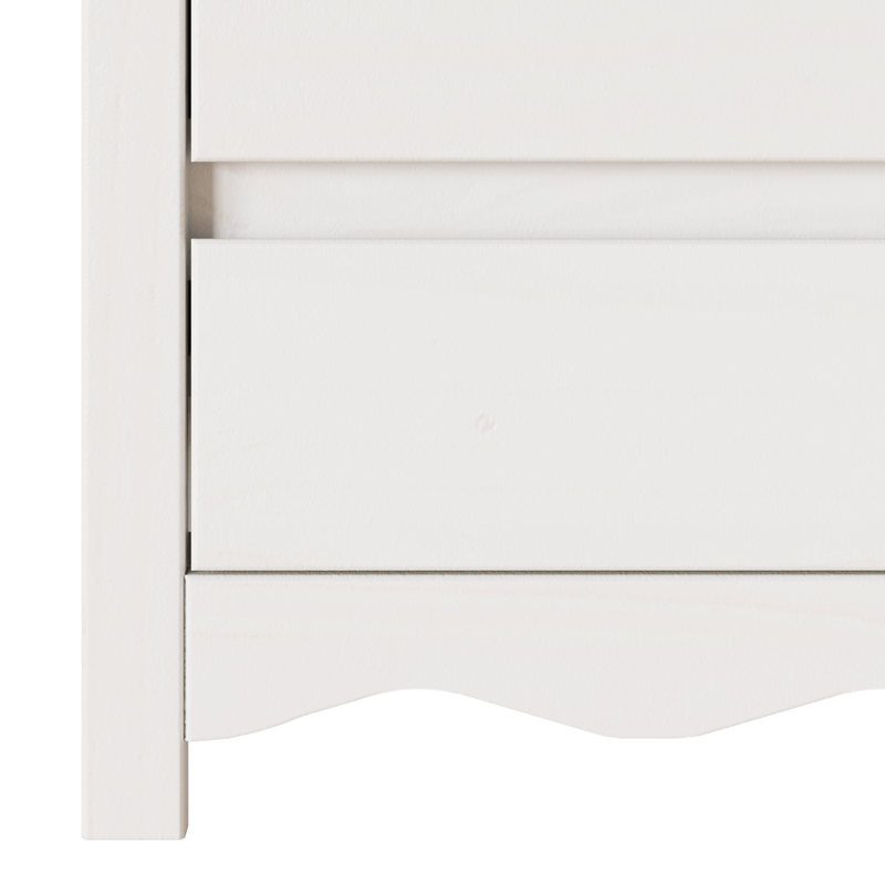 Casa si Gradina - Mobilier - Comode si corpuri - Noptiere - Noptiera  "DRAMMEN" Alb 45x35x56 cm Lemn Masiv Pin - Infinity.ro