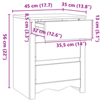 Casa si Gradina - Mobilier - Comode si corpuri - Noptiere - Noptiera  "DRAMMEN" Alb 45x35x56 cm Lemn Masiv Pin - Infinity.ro