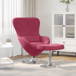 Casa si Gradina - Mobilier - Scaune si fotolii - Fotolii - Fotoliu cu oua  cu suport pentru picioare Catifea Rosu Vin - Infinity.ro