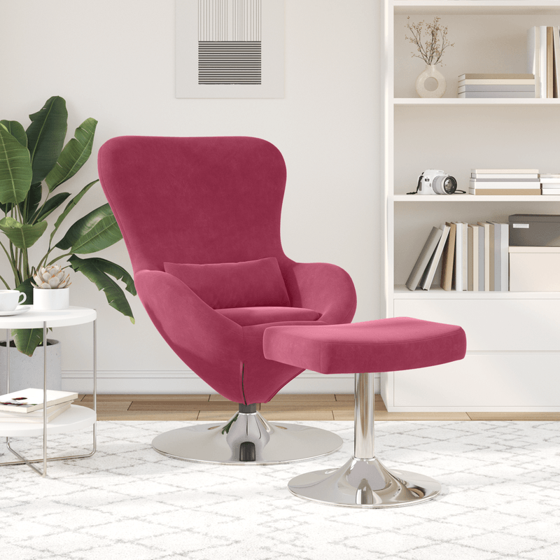 Casa si Gradina - Mobilier - Scaune si fotolii - Fotolii - Fotoliu cu oua  cu suport pentru picioare Catifea Rosu Vin - Infinity.ro