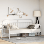 Casa si Gradina - Mobilier - Paturi si accesorii - Paturi - Cadru pat de zi cu extensie, alb, 107x203 cm, otel - Infinity.ro