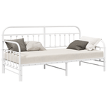 Casa si Gradina - Mobilier - Paturi si accesorii - Paturi - Cadru pat de zi cu extensie, alb, 107x203 cm, otel - Infinity.ro