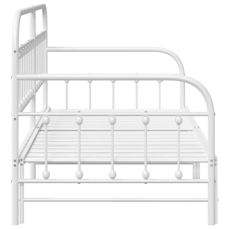 Casa si Gradina - Mobilier - Paturi si accesorii - Paturi - Cadru pat de zi cu extensie, alb, 107x203 cm, otel - Infinity.ro