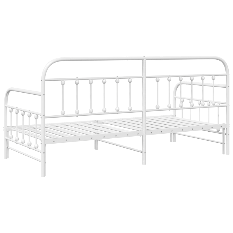 Casa si Gradina - Mobilier - Paturi si accesorii - Paturi - Cadru pat de zi cu extensie, alb, 107x203 cm, otel - Infinity.ro