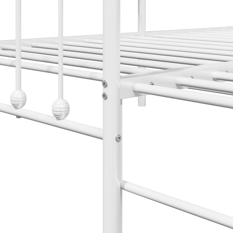 Casa si Gradina - Mobilier - Paturi si accesorii - Paturi - Cadru pat de zi cu extensie, alb, 107x203 cm, otel - Infinity.ro