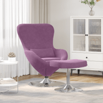 Casa si Gradina - Mobilier - Scaune si fotolii - Fotolii - Fotoliu Egg  cu suport pentru picioare Catifea Violet - Infinity.ro