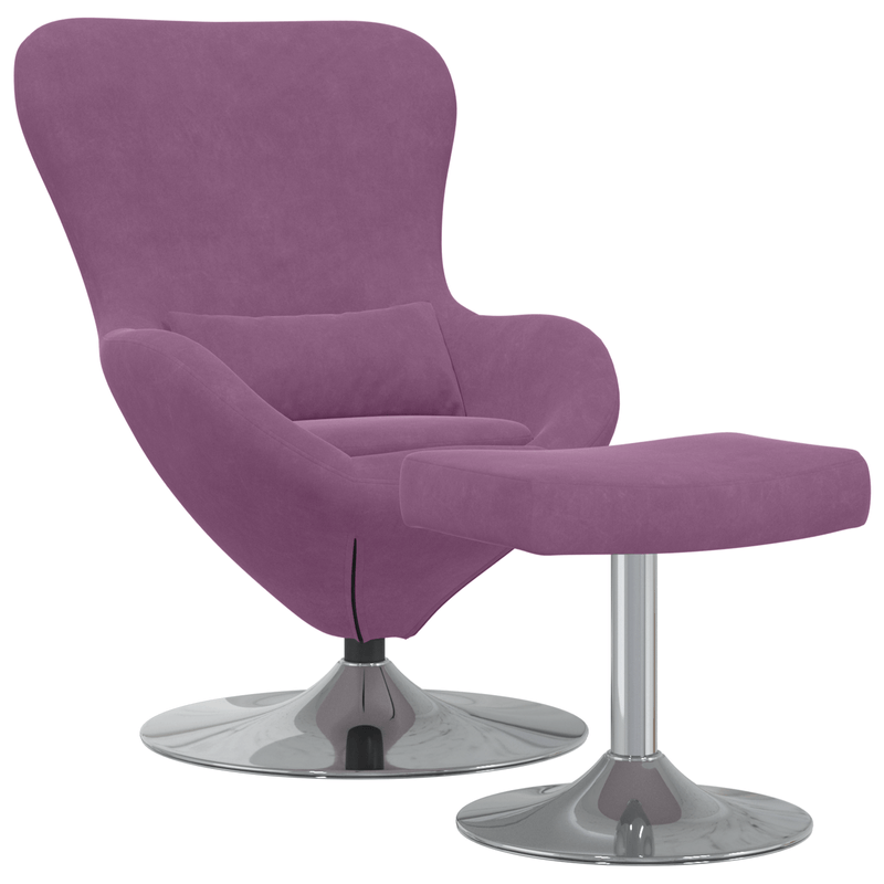 Casa si Gradina - Mobilier - Scaune si fotolii - Fotolii - Fotoliu Egg  cu suport pentru picioare Catifea Violet - Infinity.ro