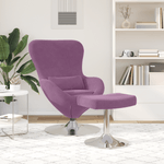 Casa si Gradina - Mobilier - Scaune si fotolii - Fotolii - Fotoliu Egg  cu suport pentru picioare Catifea Violet - Infinity.ro