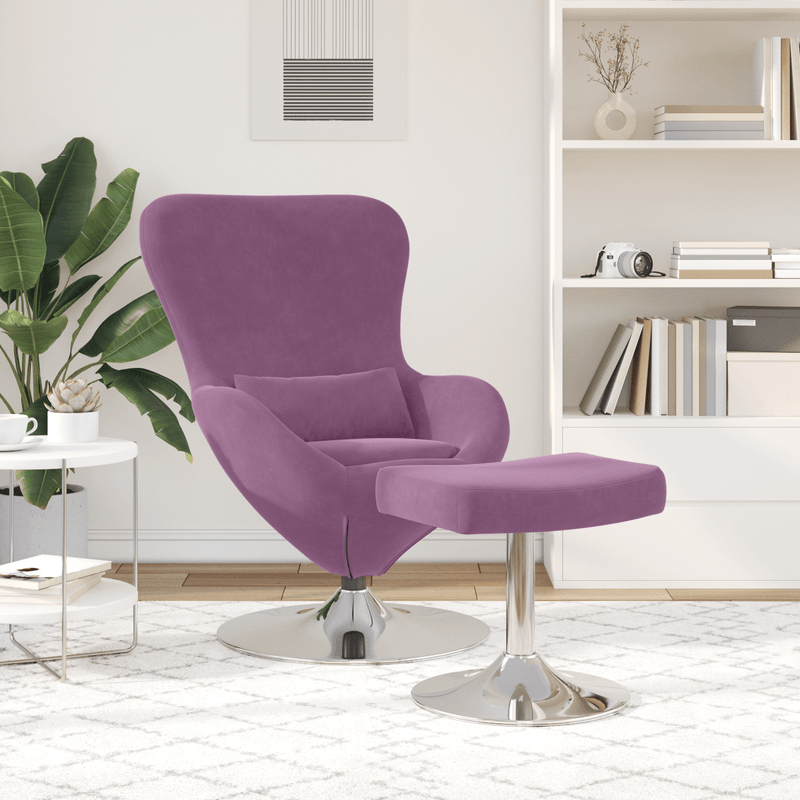 Casa si Gradina - Mobilier - Scaune si fotolii - Fotolii - Fotoliu Egg  cu suport pentru picioare Catifea Violet - Infinity.ro