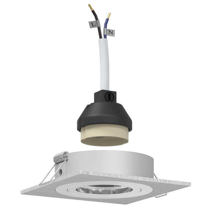 Casa si Gradina - Corpuri si surse de iluminat - Veioze si lampi - Lampi de veghe - Spoturi incastrate 12 bucati Patrat GU10 Argintii 91x91 mm - Infinity.ro