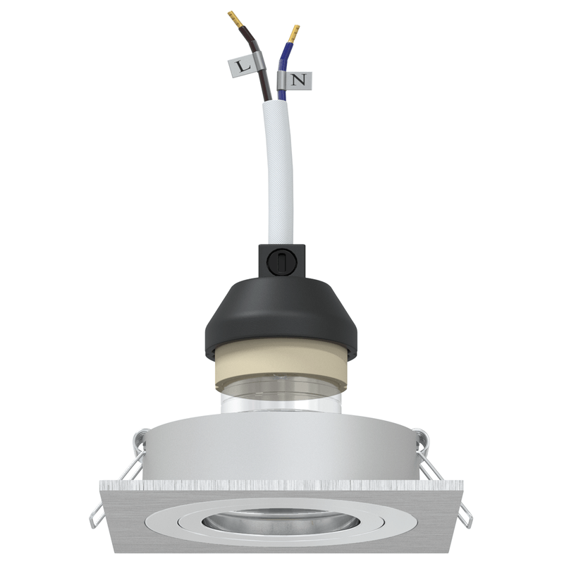 Casa si Gradina - Corpuri si surse de iluminat - Veioze si lampi - Lampi de veghe - Spoturi incastrate 12 bucati Patrat GU10 Argintii 91x91 mm - Infinity.ro