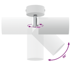 Casa si Gradina - Corpuri si surse de iluminat - Plafoniere, aplice si spoturi - Reflector de Plafon 1 Cale Reglabil Alb GU10 - Infinity.ro