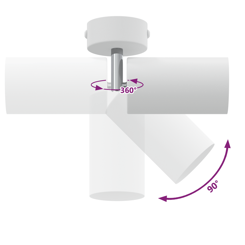 Casa si Gradina - Corpuri si surse de iluminat - Plafoniere, aplice si spoturi - Reflector de Plafon 1 Cale Reglabil Alb GU10 - Infinity.ro