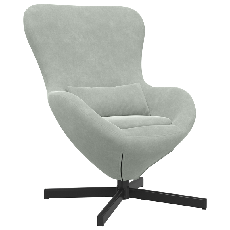 Casa si Gradina - Mobilier - Scaune si fotolii - Fotolii - Fotoliu tip ou, gri deschis, catifea - Infinity.ro