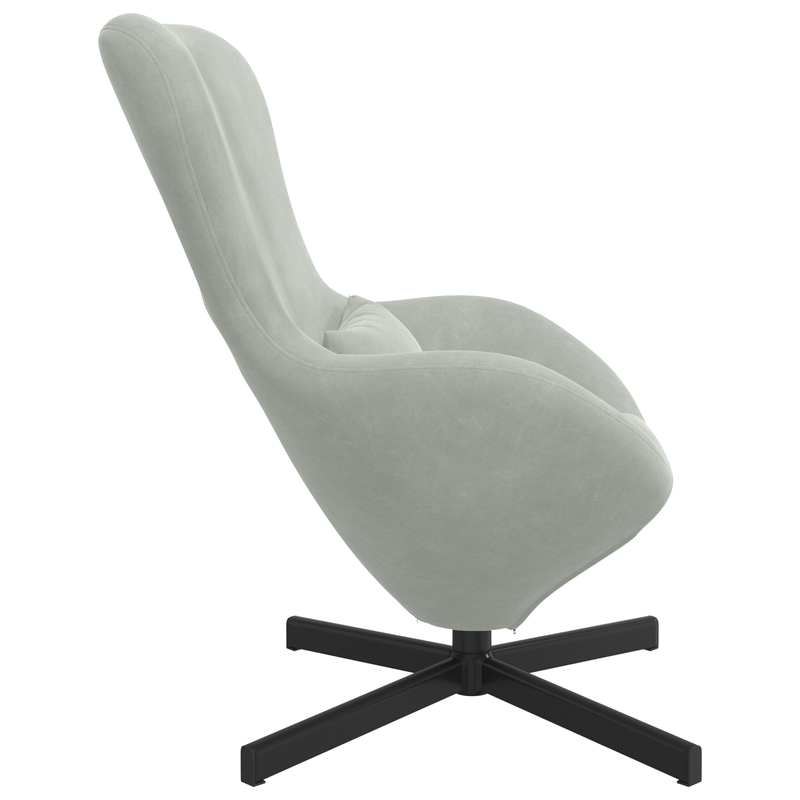 Casa si Gradina - Mobilier - Scaune si fotolii - Fotolii - Fotoliu tip ou, gri deschis, catifea - Infinity.ro