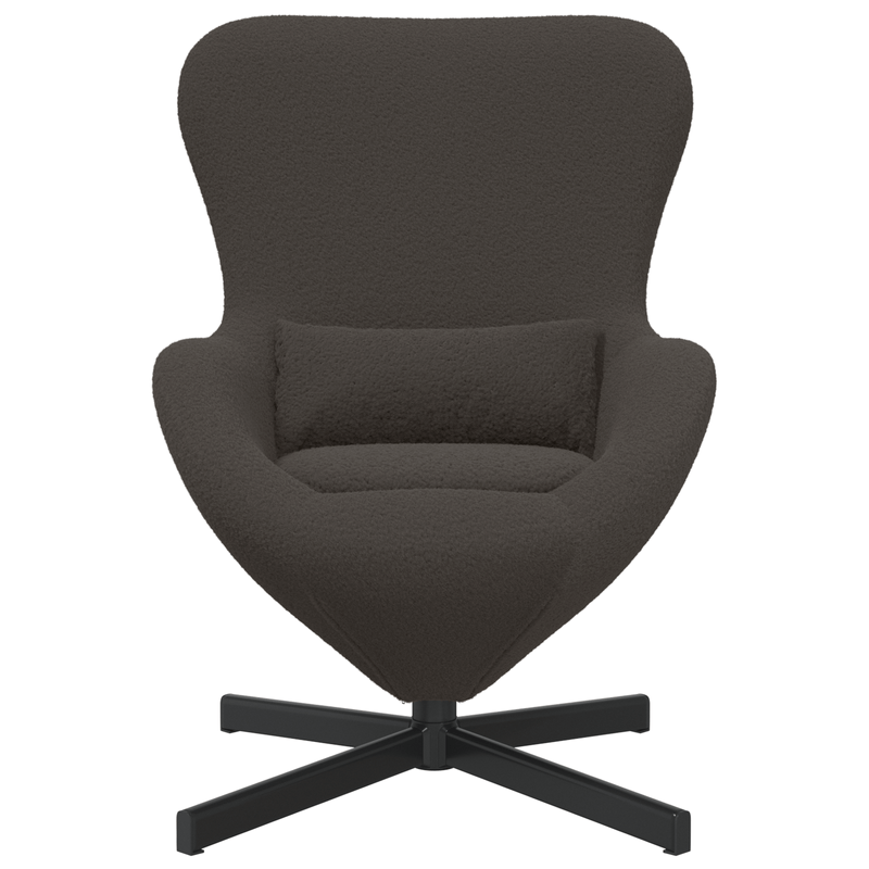Casa si Gradina - Mobilier - Scaune si fotolii - Fotolii - Fotoliu tip ou, gri inchis, material similar lana - Infinity.ro
